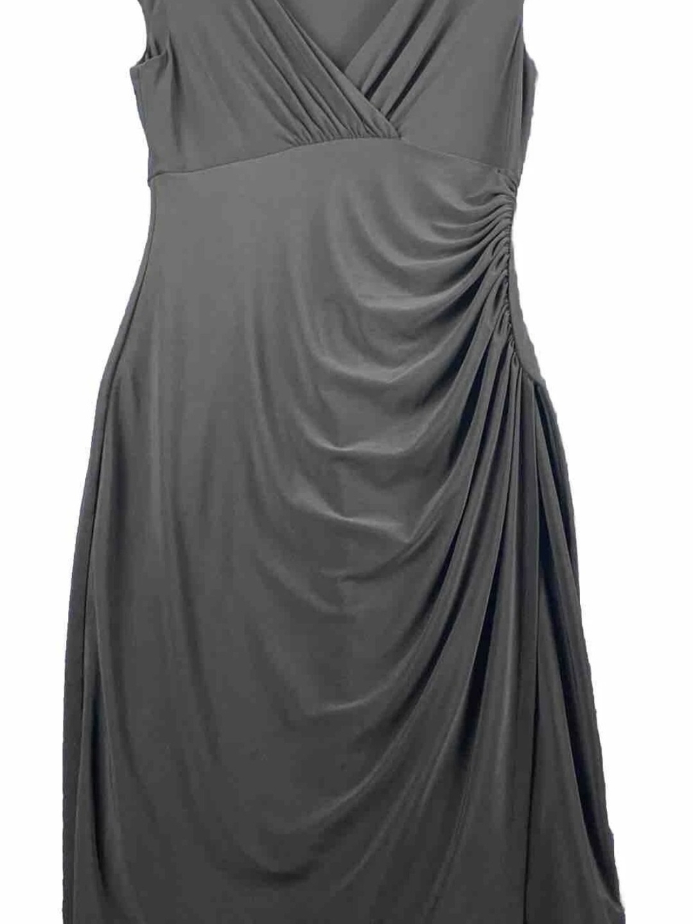 Lauren Ralph Lauren Charcoal Gray Sleeveless Ruched Maxi Dress Size 4